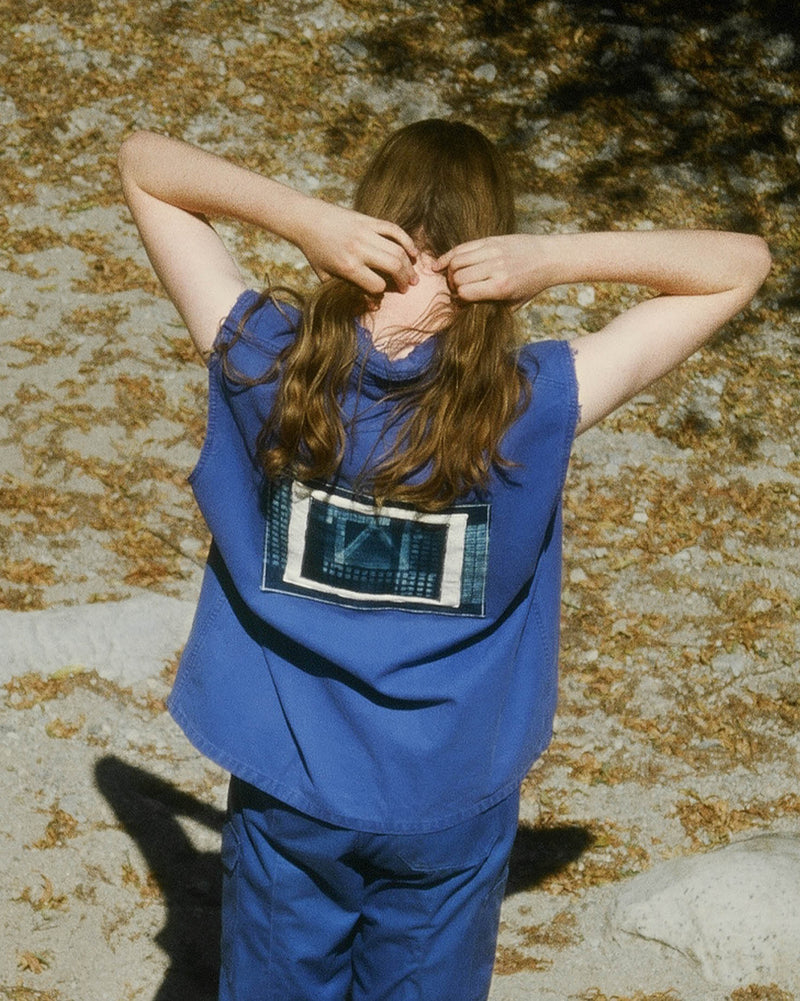 Cyanotype french workwear vest