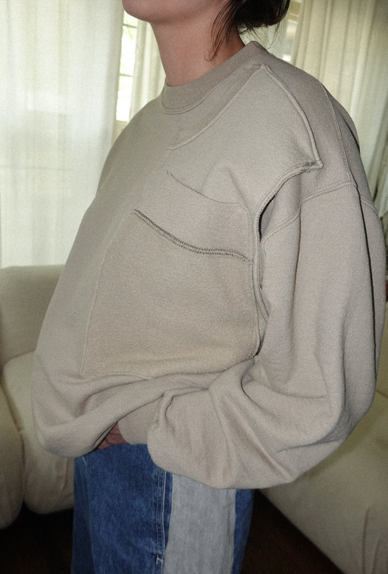 Layered Pocket Sweatshirt