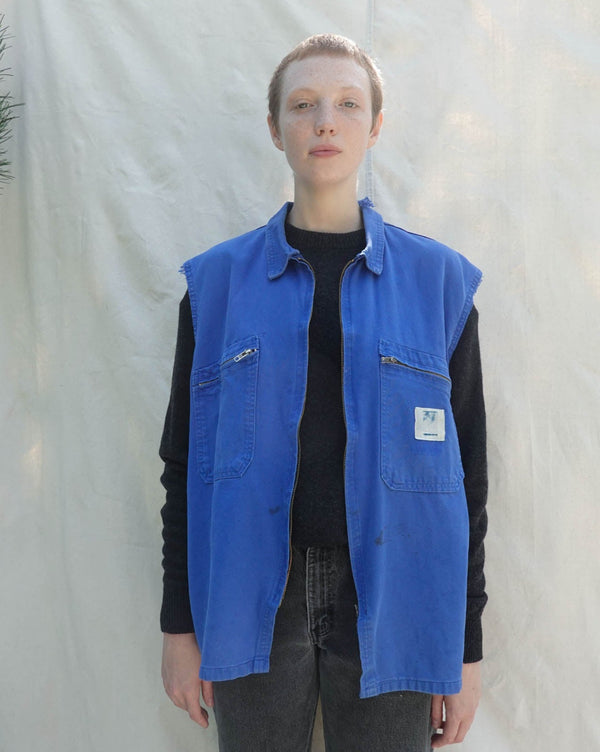 Cyanotype french workwear vest