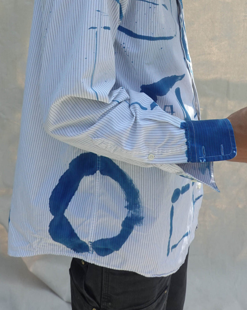 Cyanotype freehand painting shirt